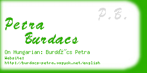 petra burdacs business card